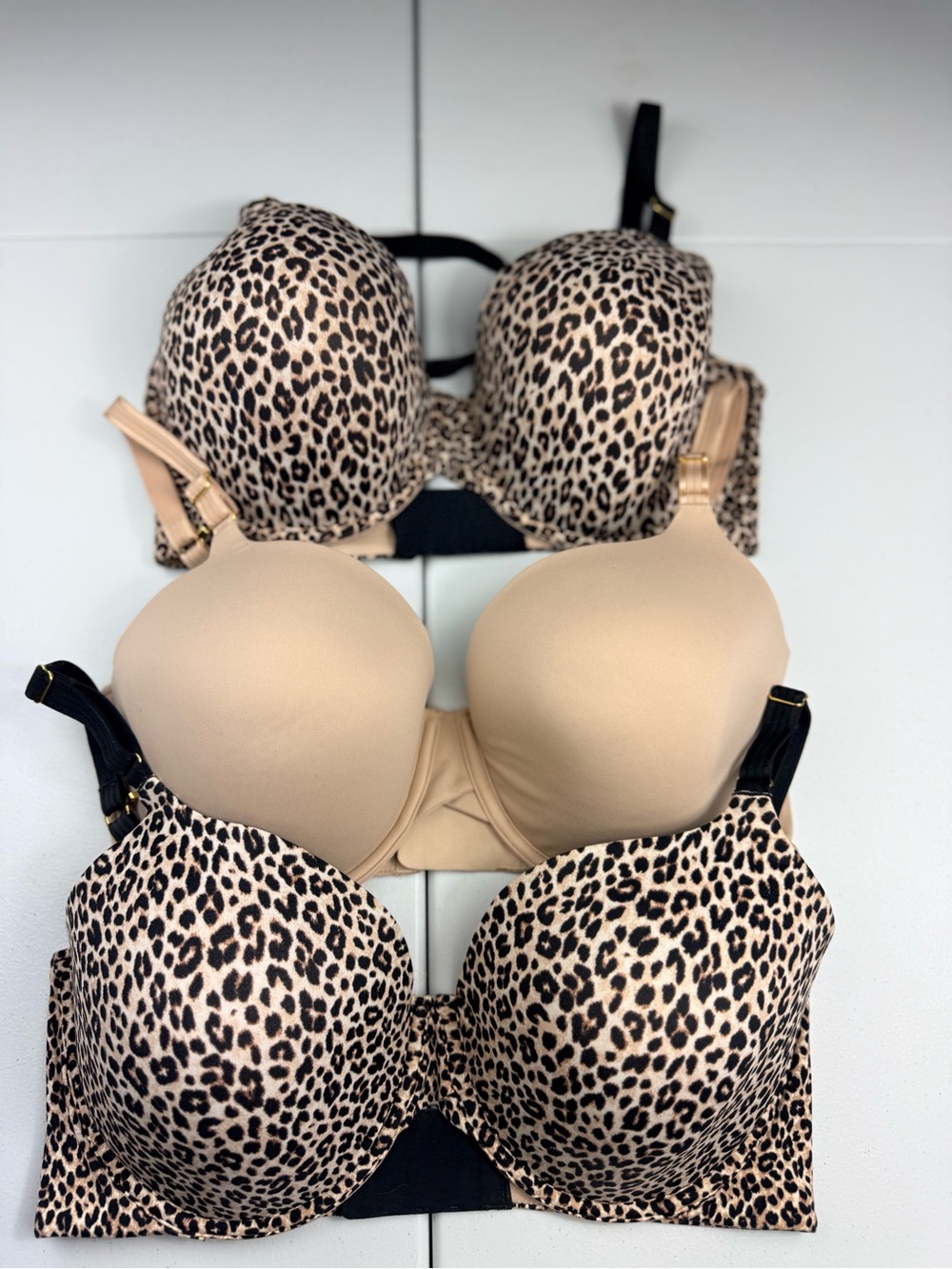 Joyspun bundle Women’s Leopard Print & Nude T-Shirt Bra